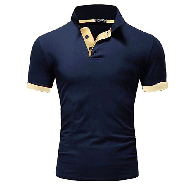 Men's Polo Shirt Golf Shirt Street Casual Polo Collar Classic Short ...