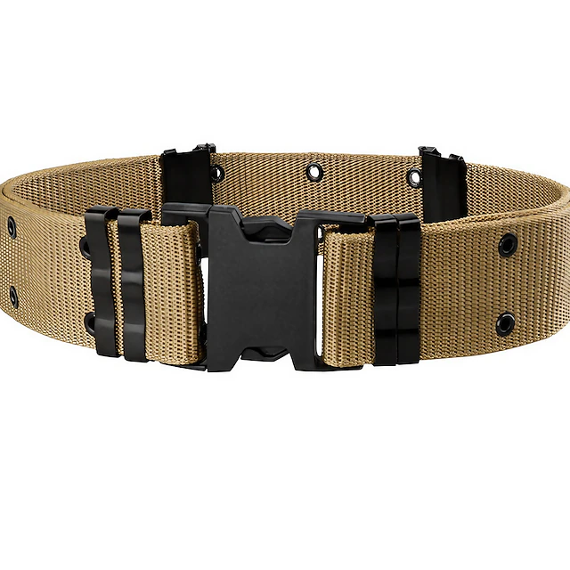 Men's Belt Tactical Belt Nylon Web Work Belt Black Brown Straw Military Army Plain Daily Wear Going out Weekend 6