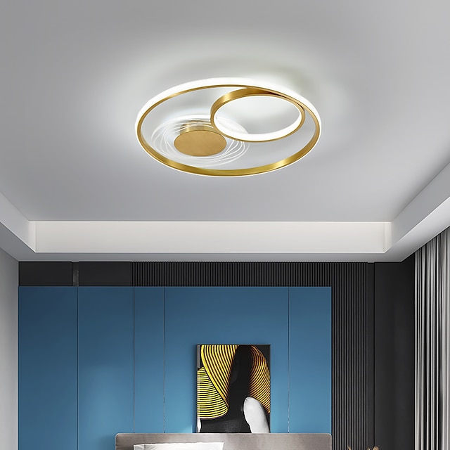  plafoniera a led dimmerabile design cricle plafoniere in rame da 40 cm per soggiorno camera da letto 110-240v