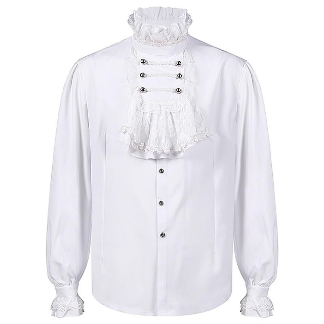  Retro / vintage Średniowieczne Renesansowa Bluzka / koszula Tunika Rycerz Wiking Ranger Elfy Męskie Solidne kolory Bal maskowy Bluzka