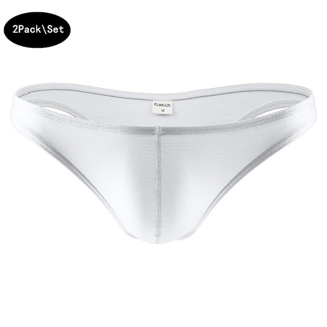 Per uomo 2 confezioni Slip Poliestere Lavabile Comodo Liscio A vita bassa Nero Bianco