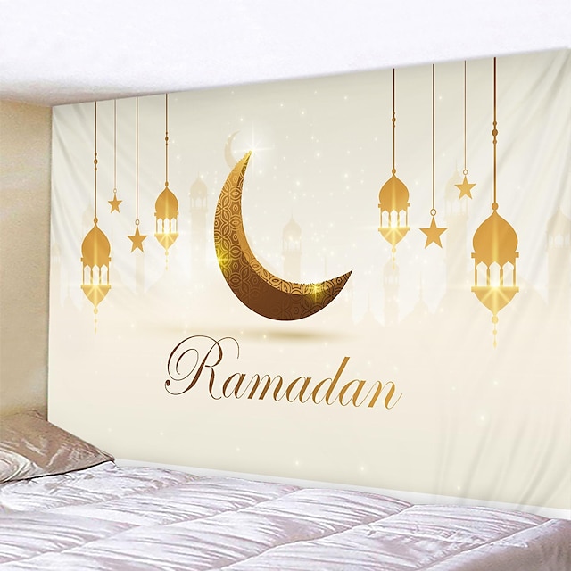  Ramadan Eid Mubarak Large Wall Tapestry Art Decor Photograph Backdrop Blanket Curtain Hanging Home Bedroom Living Room Decoration