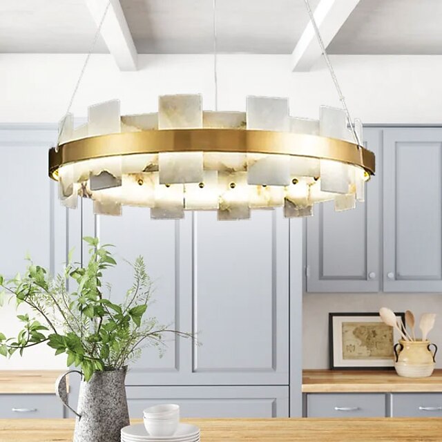  lampada a sospensione a led in marmo rame ruota di carro design 60 cm 40w oro moderno lampadario di lusso casa hotel ristorante arte illuminazione lampada decorazione lampada a sospensione cavo