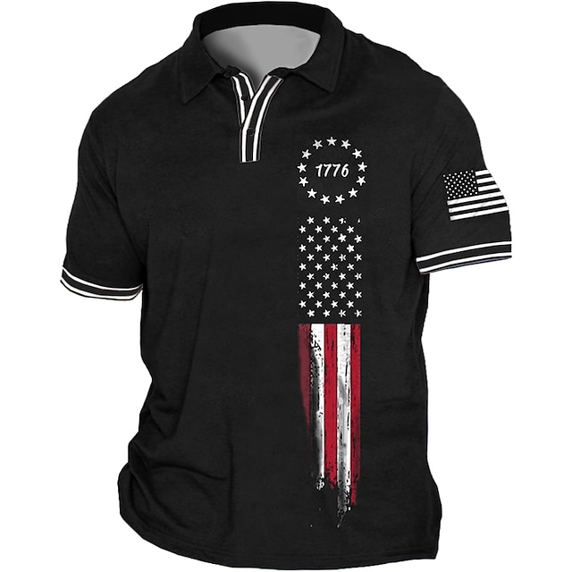 Men's Plus Size Polo Shirt Big and Tall Graphic Prints Turndown Print ...