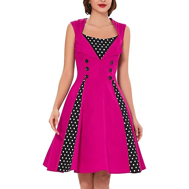 Audrey Hepburn Retro Vintage Jaren 50 Swing Jurk Flare Jurk Dames Kostuum Wijnoogst Cosplay 