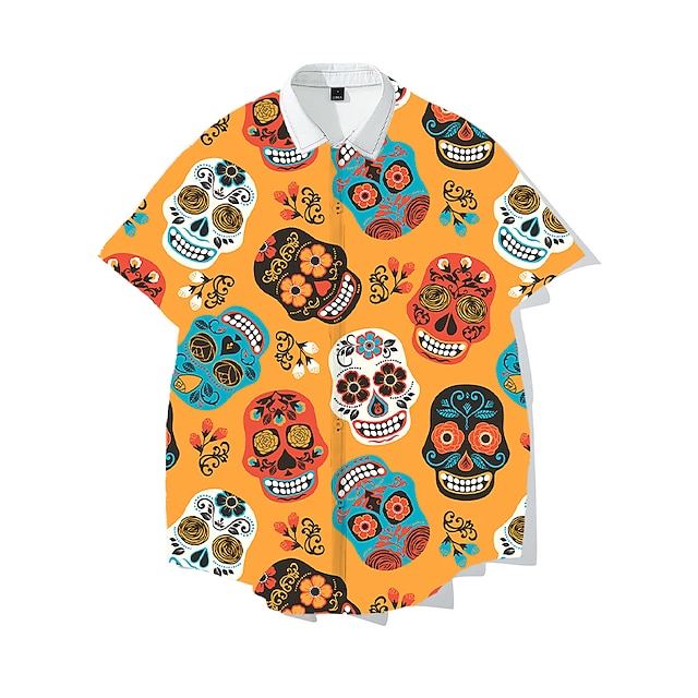  Sukkerskalle Meksikansk Bluse / Skjorte Trykt mønster Graphic Til Par Herre Dame Voksne 3D-utskrift Fritid / hverdag