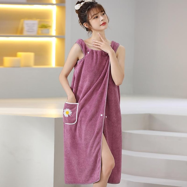 Microfiber Wearable Bath Towel Dress Super Absorbent Home Wear Bath