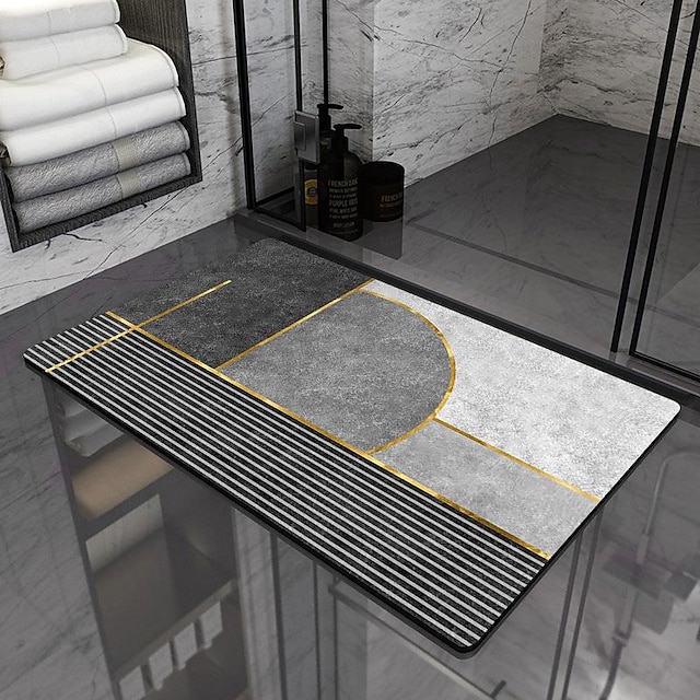 Diatomaceous Earth Bath Mat Non-slip Super Absorbent Toilet Door Quick ...