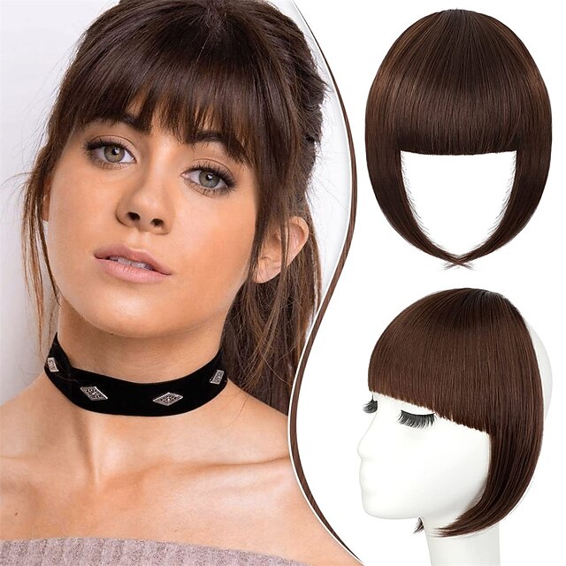 Bangs Hair Clip in Extensions French Bangs Straight Across Natural ...