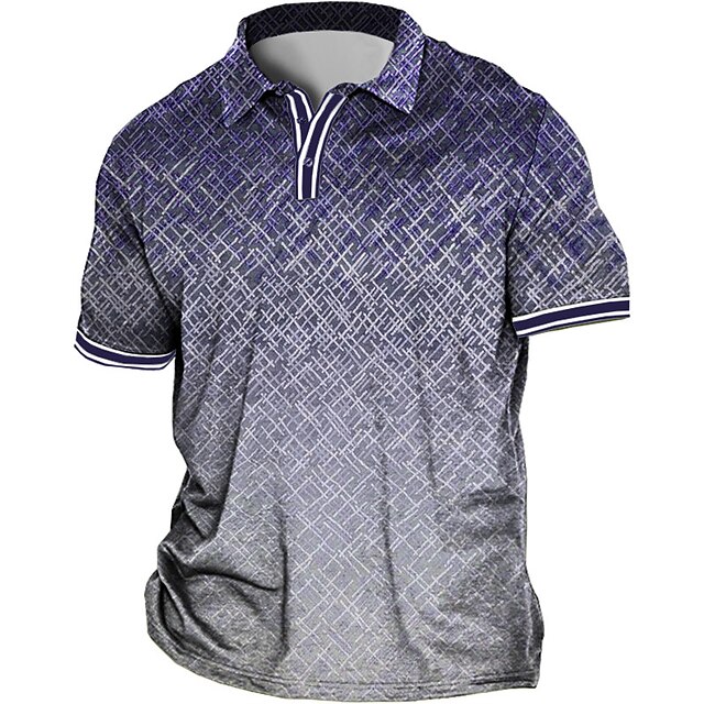 Men's Plus Size Polo Shirt Big and Tall Graphic Prints Turndown Print ...