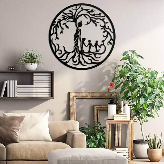  1pc Mother's Love Tree Metal Wall Art Outdoor Decor Rust Proof Wall Sculpture Ideal For Garden, Home, Farmhouse, Patio And Bedroom