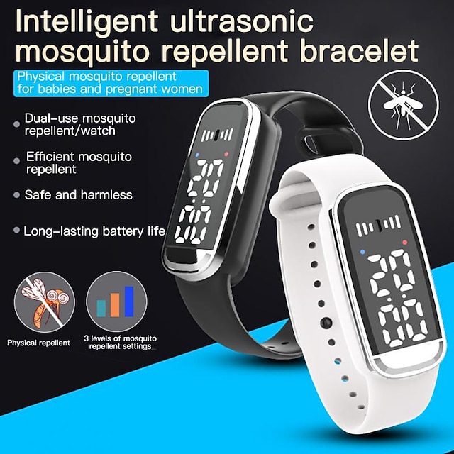  Bracelet anti-moustiques à ultrasons anti-moustiques bracelet intelligent prévenir les moustiques montre-bracelet pour intérieur extérieur