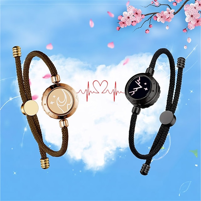  TOTWOO One Pair of Couple Bracelets for man and woman Long Distance Contacts with Light up&Vibrate Realtionship Gifts Smart Bracelets Bluetooth Connecting Jewelry
