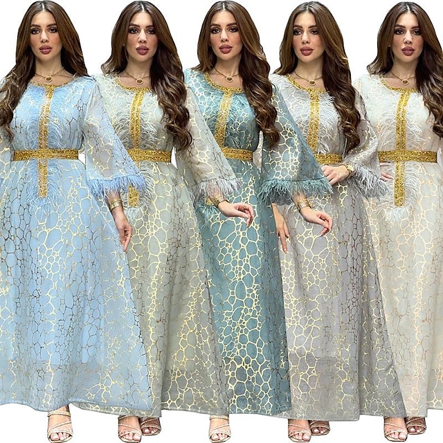  Arabian Muslim Adults Women's Religious Saudi Arabic Dress Abaya For Polyester Ramadan Dress
