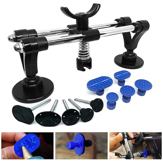  Auto Body Repair Tool Kit - Car Dent Puller with Double Pole Bridge, Glue Puller Tabs for Automotive Dent Removal