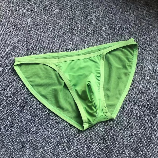 Men's 2 Pack Sexy Panties Underwear Briefs Nylon Spandex Solid / Plain ...