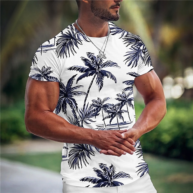 Herren T Shirt Tee Graphic Kokosnussbaum Rundhalsausschnitt Bekleidung 3D-Druck Outdoor Casual Kurzarm Bedruckt Modisch Hawaiianisch Designer