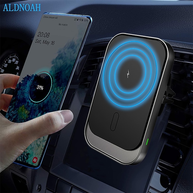  Tomada de fábrica Carregador de carro com cabo 15 W Potência de saída Carregador Automotivo CE Carregamento rápido sem fio MagSafe Magnética Para Celular 1 PC