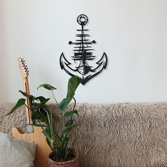  1pc Exquisite Ship Ancho Metal Wall Art Outdoor Decor Rust Proof Wall Sculpture Ideal For Garden, Home, Farmhouse, Patio And Bedroom