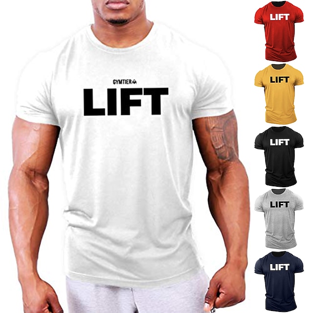  Gymnastiklift - Bodybuilding T-Shirt | Herren Fitnessstudio T-Shirt Trainingskleidung weiß