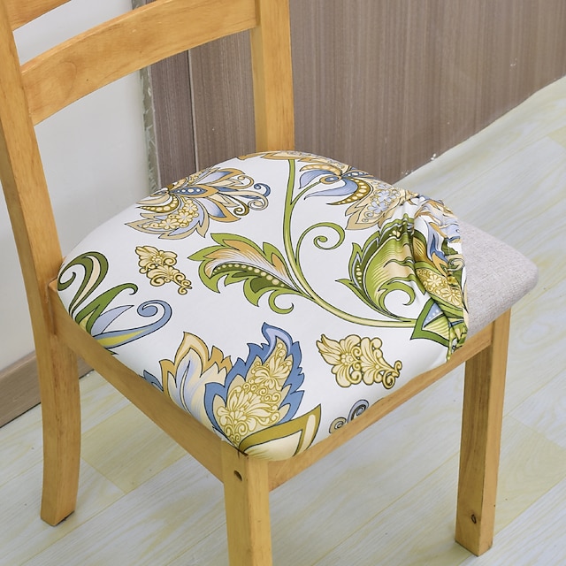 Funda para silla de comedor, funda elástica para silla boho, fundas para asiento, fundas extraíbles y lavables para silla, fundas para cojín para comedor, oficina