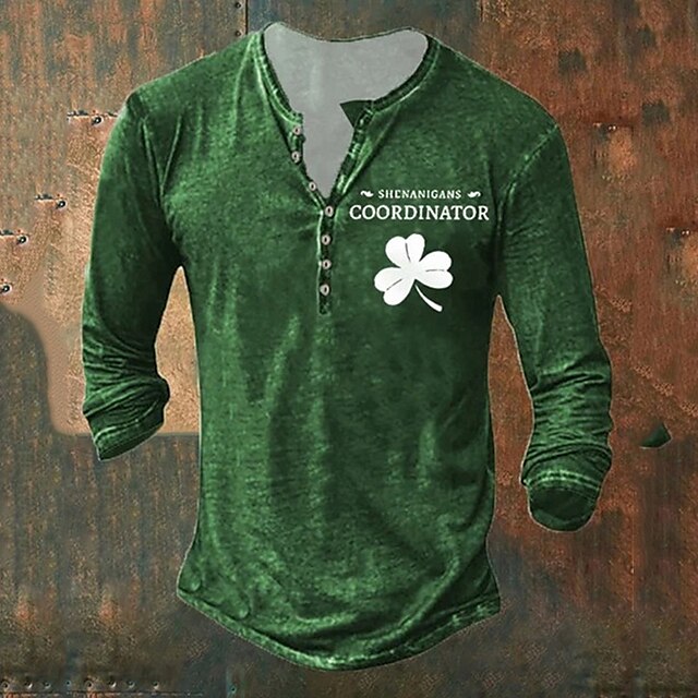 St.Patrick's Day st paddys Men's Henley Shirt Tee Graphic St. Patrick's ...