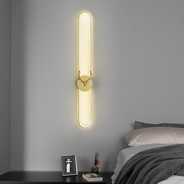  lightinthebox led מנורת פמוט קיר מקורה רצועה ליניארית מינימליסטית לקיר תאורה ארוכה גוף תאורה לעיצוב הבית, מנורות שטיפת קיר פנימית לחדר שינה בסלון