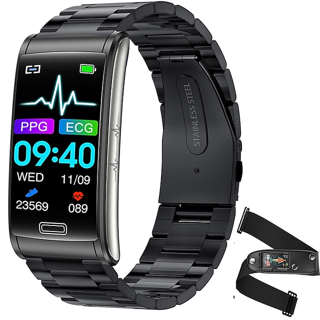  iMosi E600 Smartwatch 1.47 Zoll Smartwatch Fitnessuhr Bluetooth EKG + PPG Schrittzähler Anruferinnerung Kompatibel mit Android iOS Damen Herren Langer Standby Wasserdicht Nachrichterinnerung IP68