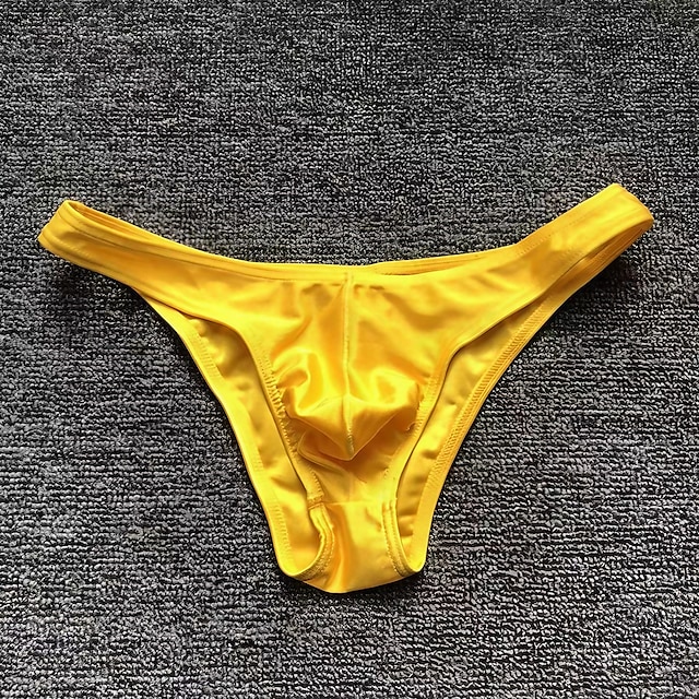  Men's 1 PC Sexy Panties Nylon Spandex Solid / Plain Color Dropped Normal Black White