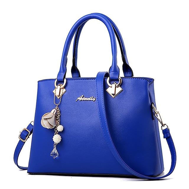  Elegante weiße Damenhandtasche aus Kunstleder mit goldenen Beschlägen und floralem Charme – stilvolle Schultertasche für den täglichen Gebrauch und besondere Anlässe