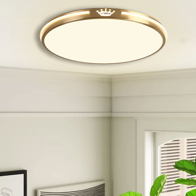  led plafondlamp dimbaar messing 30/40/50cm cirkel design geometrische vormen plafondlampen koper warm wit koud wit 110-240v