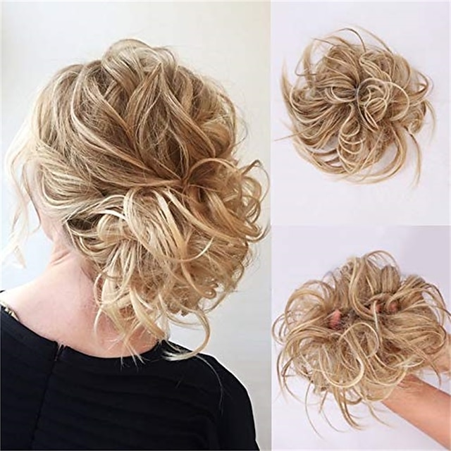  slordige haarknot warrige updo hair scrunchies extensie met elastische rubberen band rommelige haaraccessoires haarstukjes voor dames
