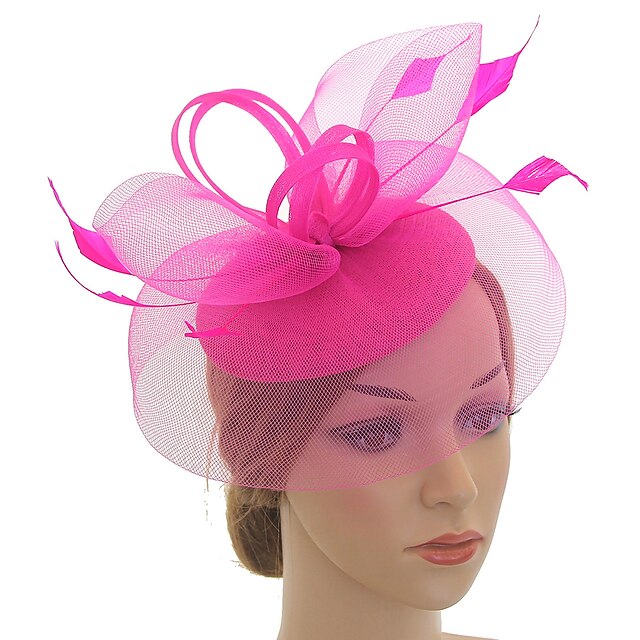  fascinátory kentucky derby klobouk pokrývka hlavy organza polyester / polyamid fedora klobouk poddajný klobouk závojový klobouk čajový večírek dostih dámy den vintage styl vintage elegantní s