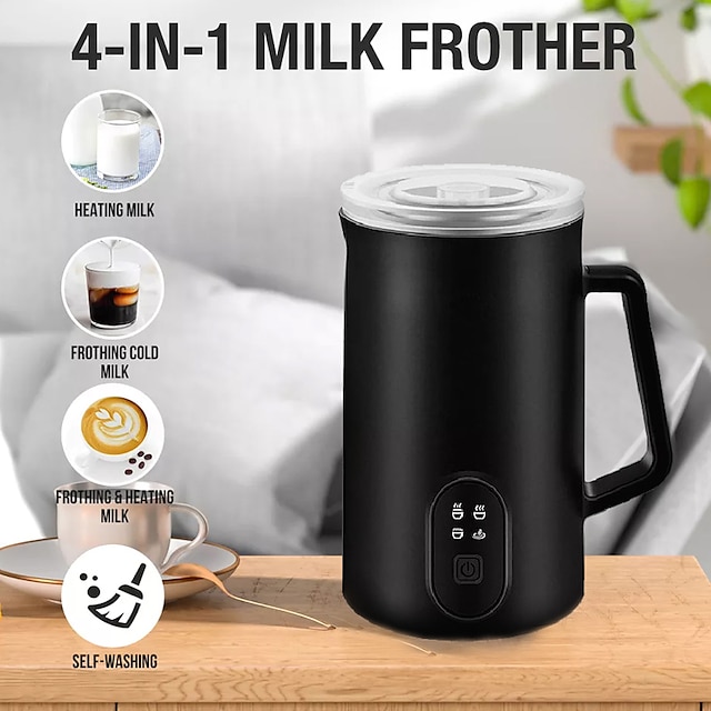 Milk Frother Electric Milk Steamer Foam 4 In 1 Coffee Foam Maker Maker ...