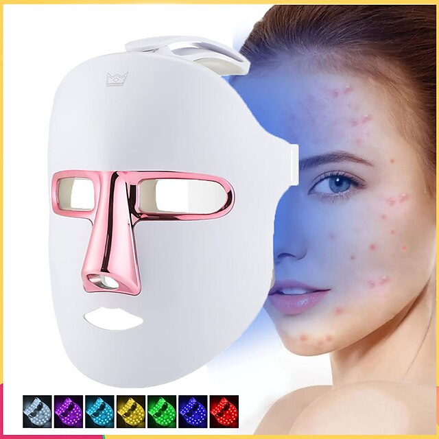  7 kolorów lekka led maska na twarz bezprzewodowa pielęgnacja twarzy zabieg maska kosmetyczna terapia przeciwtrądzikowa wybielająca maszyna do odmładzania skóry