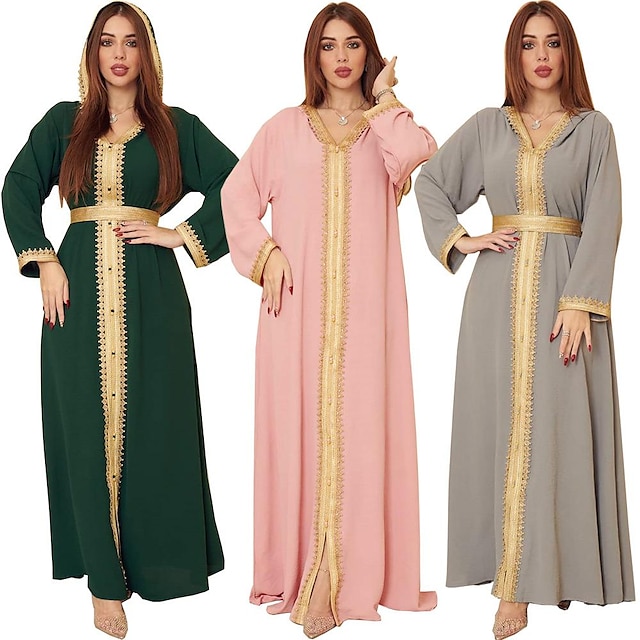 Mulheres Vestidos Abaya Religioso árabe saudita árabe muçulmano Ramadã Adulto Vestido