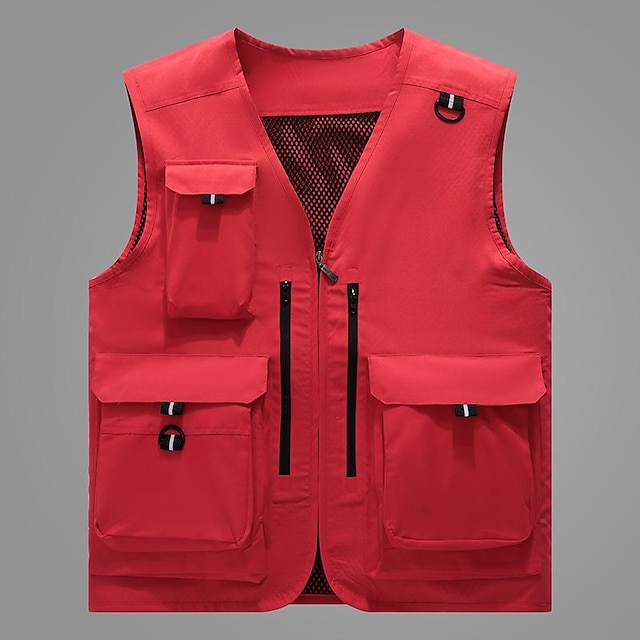 Men's Fishing Vest Hiking Vest Vest / Gilet Top Outdoor Portable Ultra ...