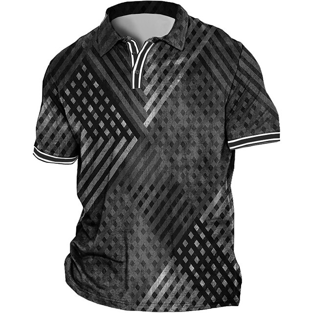 Men's Plus Size Polo Shirt Big and Tall Graphic Prints Turndown Print