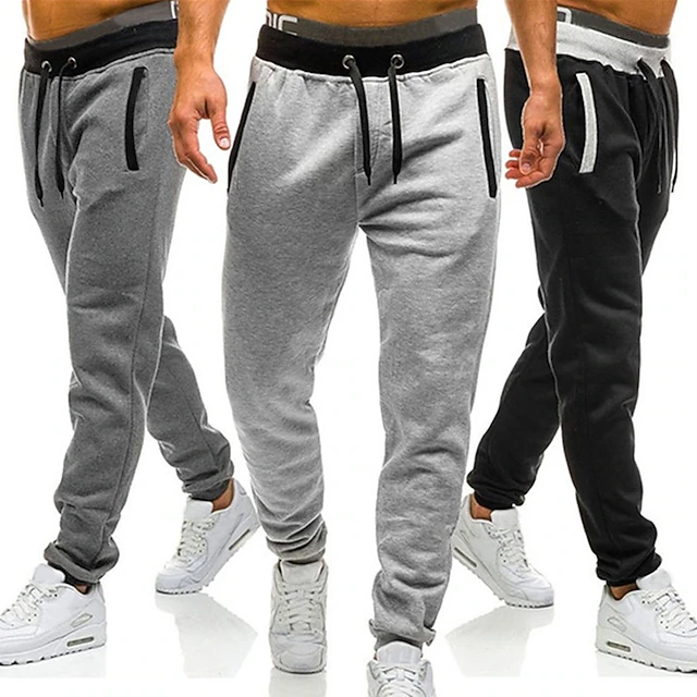 Men's Sweatpants Joggers Trousers Pocket Drawstring Elastic Waist Plain Comfort Breathable Outdoor Daily Going out Sports Fashion Black Dark Gray 7