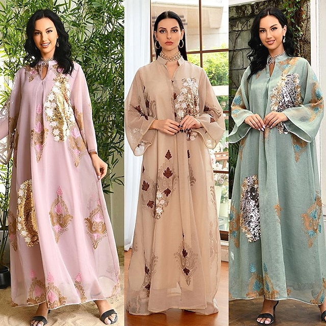  Arabian Muslim Adults Women's Religious Saudi Arabic Dress Abaya For Organza Ramadan Dress