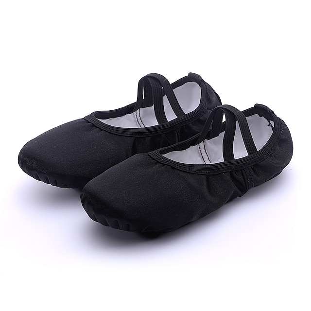 Women's Ballet Shoes Performance Practice Professional Flat Heel Closed Toe Slip-on Adults' Children's Navy Black