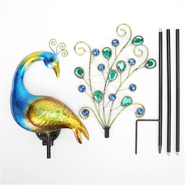 Solar Peacock Lights Outdoor Decoration Light for Garden Patio LED ...