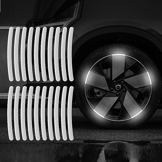  40 stücke auto radnabe reflektierende streifen aufkleber auto motorrad rad stark reflektierende warnaufkleber reifen felge reflektierende aufkleber auto mithelfer