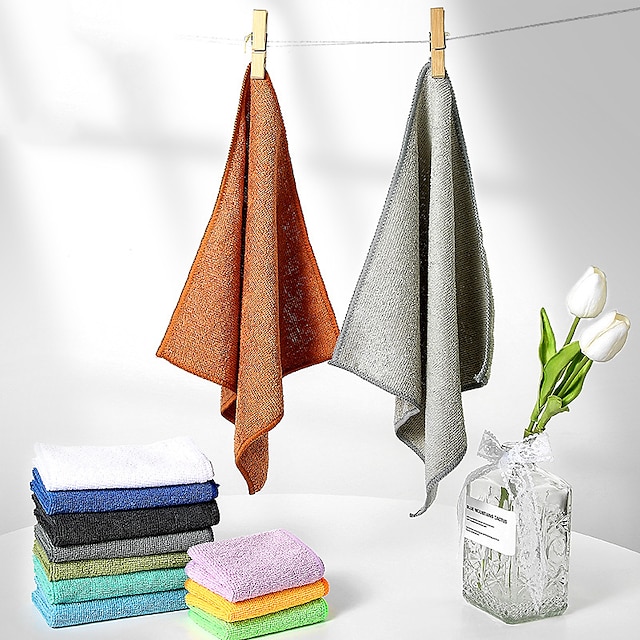  huishoudelijk werk huishoudelijke schoonmaak kleine vierkante handdoek handdoek autodoekje autohanddoek absorberend vaatdoekje tafelkleed schuursponsje