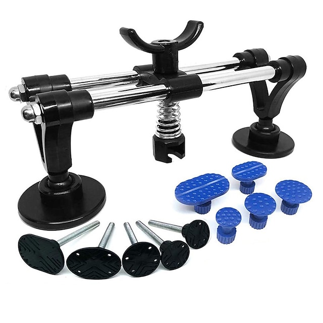  New Auto Body Repair Tool Kit Car Dent Puller with Double Pole Bridge Dent Puller Glue Puller Tabs for Automotive Dent Removal