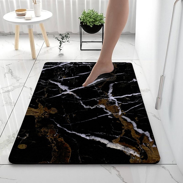  Diatomaceous Earth Bath Mat Non-slip Marble Pattern Super Absorbent Bathroom Rug Door Mat New Design