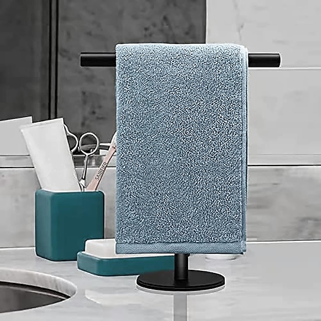  handdoekhouder standaard voor badkamer ijdelheid aanrecht matzwart t-vorm handdoekrek rek standaard handdoekbeugel voor badkamer keuken