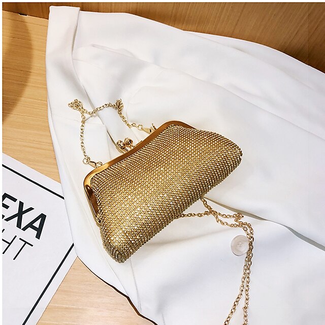 Women's Clutch Bags Wedding Party Bridal Shower Crystals Glitter Shine ...