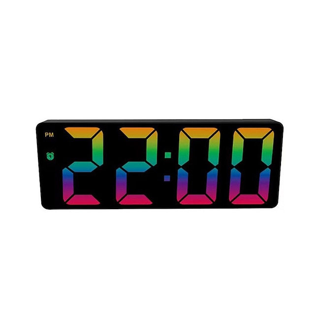  Digital Alarm Clock Color Font LED Display Bedroom Electronic Desktop Alarm Clock