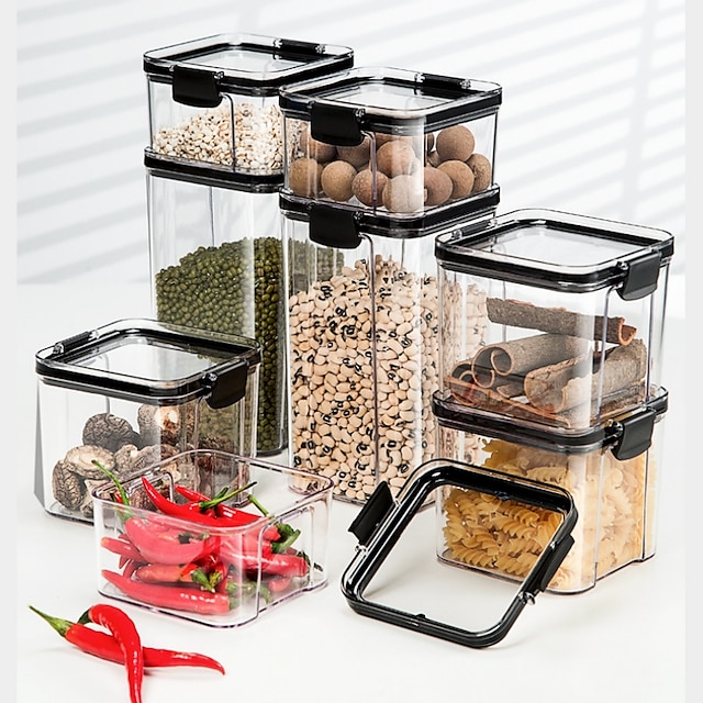  versiegelte Dosen Körner Küche zur Aufbewahrung von Lebensmittelqualität transparente Kunststoffdosen Box Snack Trockenwaren Tee Vorratsbehälter Küchenartikel